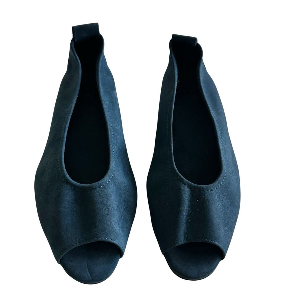 Arche Laius Ballerinas Shoes Sz 40 US 9 Open Toe Leather Flat Shoes Navy Blue